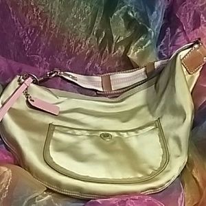 Coach Gold & Pink HOBO Purse NoM05J-117